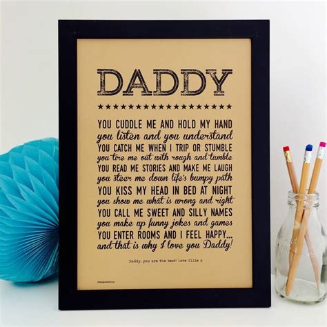 Why I Love You Daddy Poem Print By Bespoke Verse