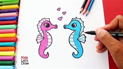 Como Dibujar Un Caballito De Mar Paso A Paso How To Draw A Seahorse