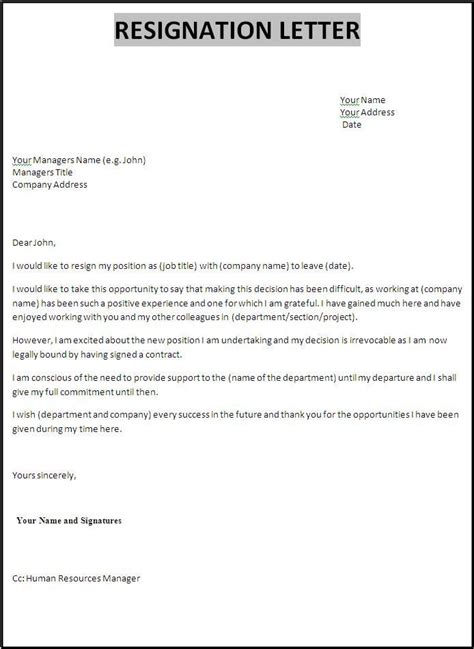 Template For Resignation Letter Singapore Best Creative Template