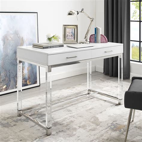 Casandra Console Table White Writing Desk Inspired Homes Home