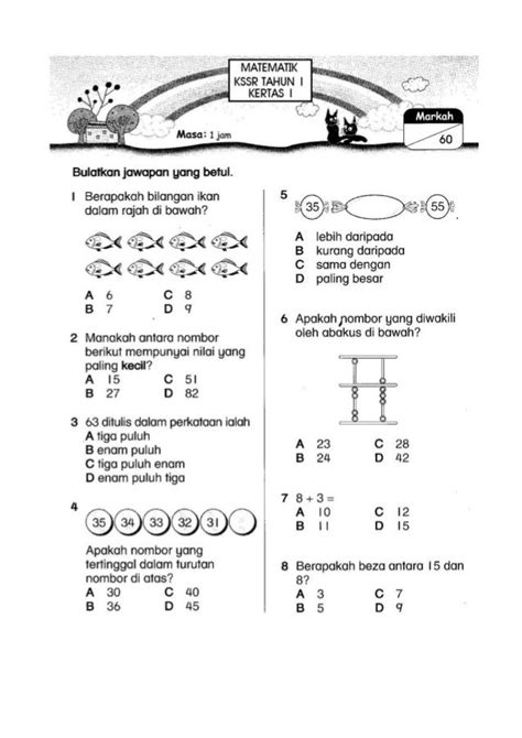 Ujian Matematik Tahun 6 Soalan Diagnostik Matematik Tahun 6 Reverasite