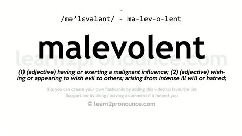 Pronunciation Of Malevolent Definition Of Malevolent Youtube