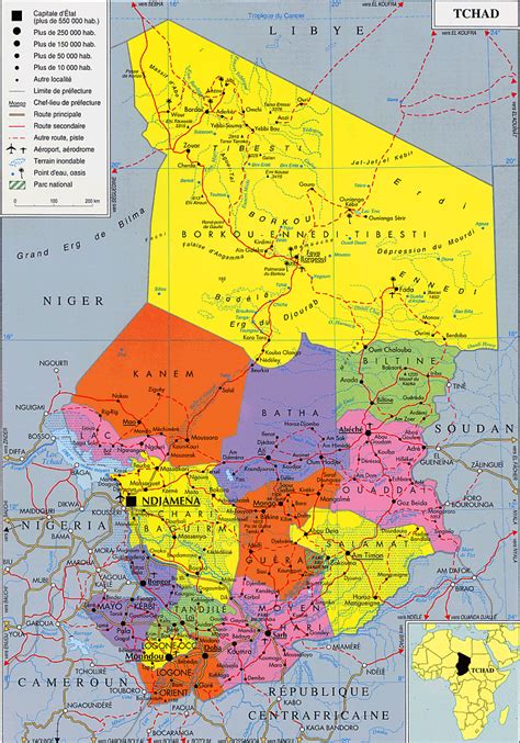 Carte Des Pays Avec Les Villes Le Tchad
