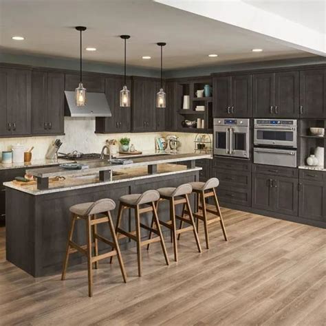 American Woodmark Custom Kitchen Cabinets Shown In Farmhouse Style