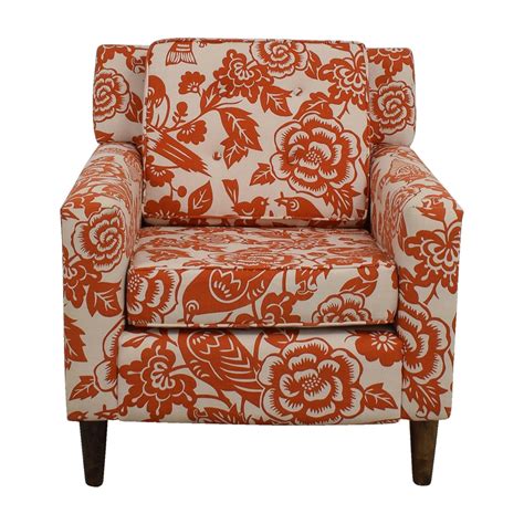 19.5 inches high x 22 inches wide x 20 inches deep sofa. 90% OFF - Orange Floral Accent Armchair / Chairs