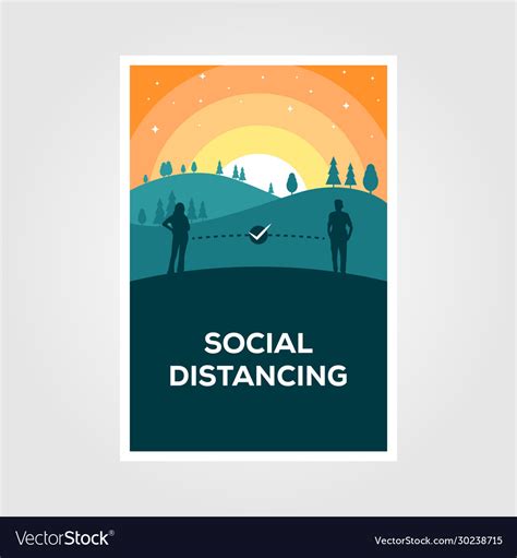 Social Distancing Poster Template Design Vector Image