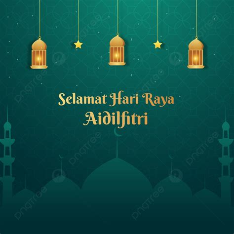 Fundo Eid Mubarak Selamat Hari Raya Aidilfitri Cartão Banner Com