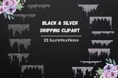 Silver Dripping Glitter Overlays Graphic By Aneta Design · Creative