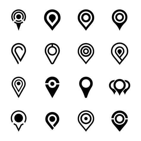 Bundle Of Map Pins Glyph Icons 14718576 Vector Art At Vecteezy