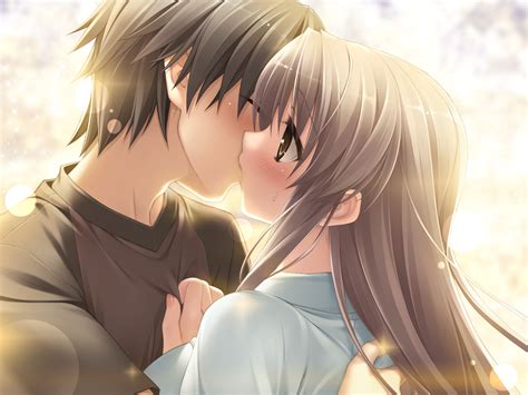 Romantic Back Hug Romantic Kiss Anime Wallpaper Anime