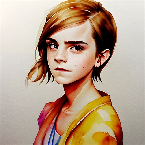 She Male Emma Watson Water Color Arthub Ai