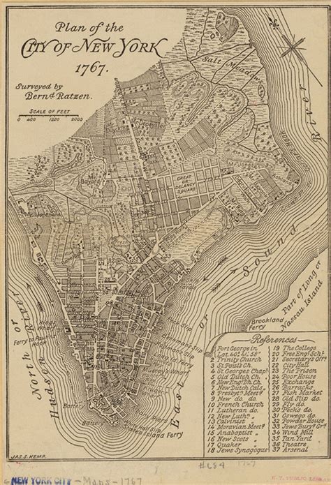 A Walking Tour Of 1767 New York Nyc Map Vintage Maps Printable Map