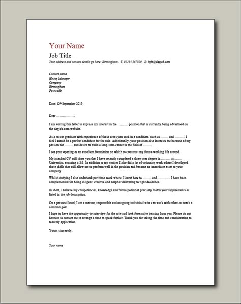 Job application letters are also identified as cover letters. Letter Template Job Application Free Download