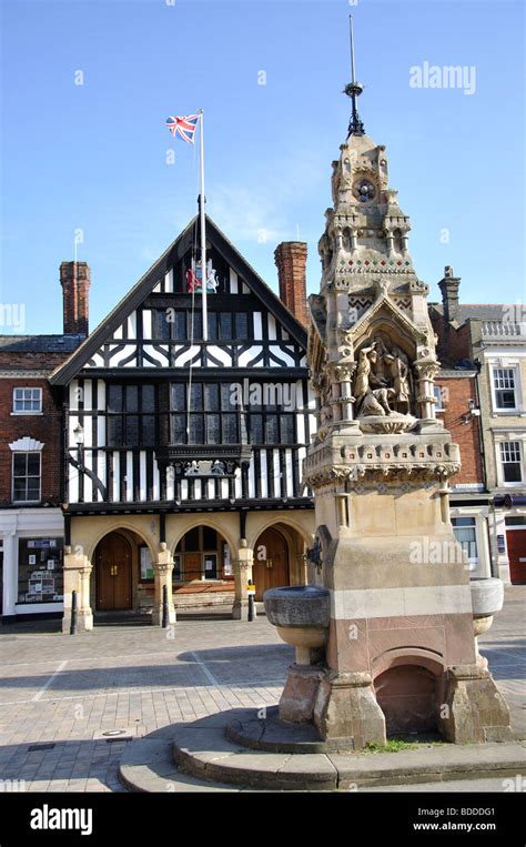 Old Town Hall And Drinking Fountain Market Place Saffron Walden