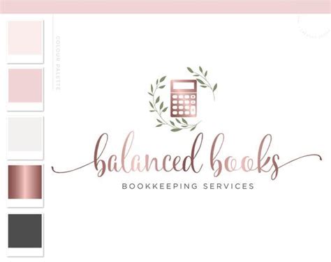Calculator Logo Floral Wreath Bookkeeping Logo Accounting Logo Design