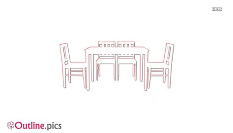 Dining Table Sets Outline Drawing Images Pictures