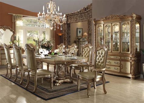 Vendome Gold 9 Piece Formal Dining Set Inland Empire Furniture