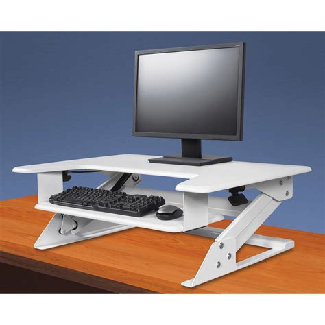 Kantek Desktop Riser Workstation Sit To Stand White Sandia Office Supply