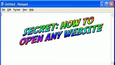 How To Open Any Website With Notepad Youtube