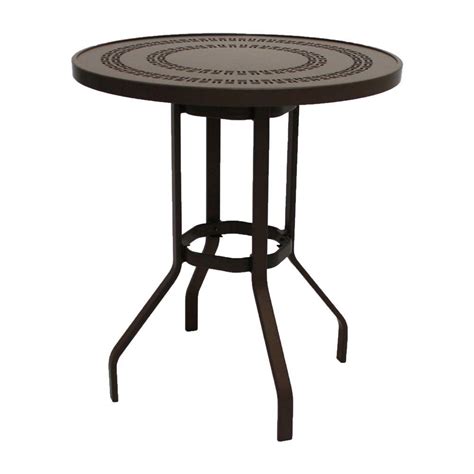 Marco Island 36 In Dark Cafe Brown Round Commercial Aluminum Bar