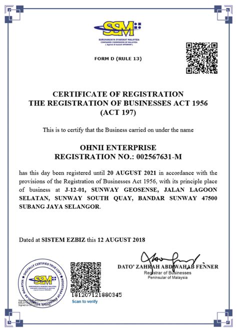 Company Registration Certificate Malaysia Tutoreorg Master Of