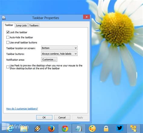 How To Modify The Taskbar Icon Sizes In Windows 8 And 81
