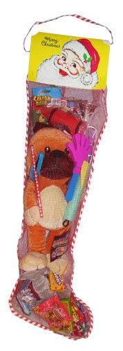 Find stocking stuffer candy for everyone on your list! 36 inch Toy and Candy Filled Net Christmas Stocking