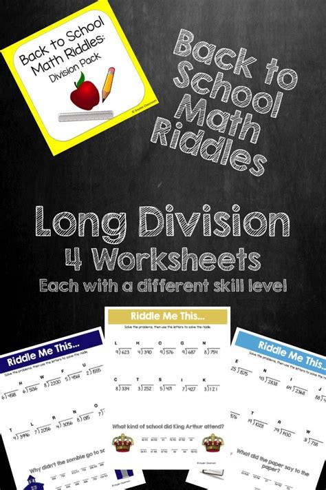 Back To School Long Division Math Riddles Math Division Math Riddles