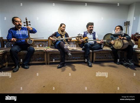 Iranians Playing On Traditional Instruments During Concert For Tourist