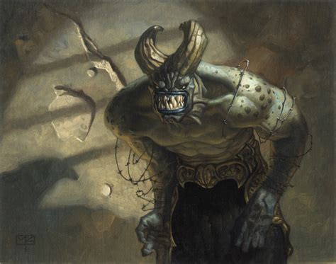 Mtg Art Grinning Demon From Onslaught Set By Mark Zug