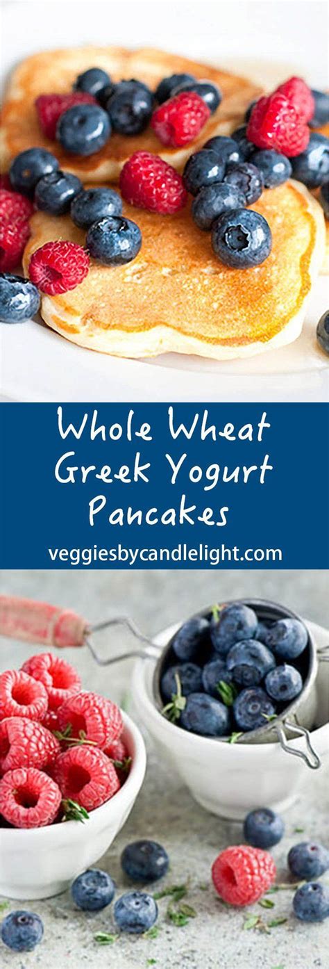 Gluten free greek yogurt pancakes recipe made with almond flour, banana and blueberries. Whole Wheat Greek Yogurt Pancakes | Recipe (With images)