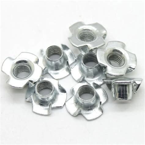 20pcs M5 Four Pronged Tee Nuts Captive Blind Inserts For Wood Furniture
