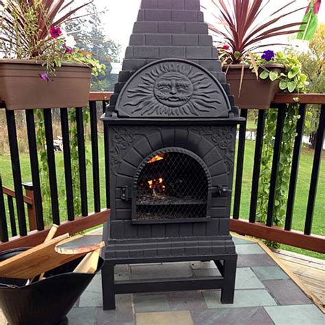 Casita Chiminea Outdoor Fireplace With Easy Grill Access A Unique