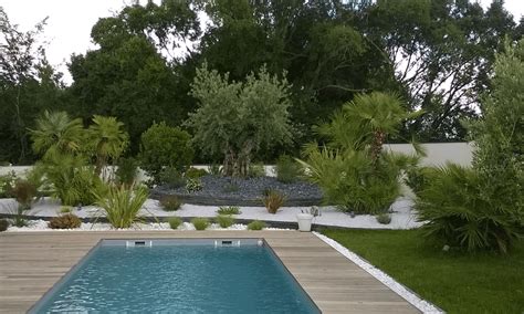 Pourtour De Piscine Et Massif Méditerranéen Idée Aménagement Jardin