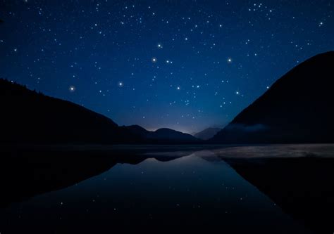 Starry Lake This Is Chilliwack Lake On A Clear Calm Night There Was