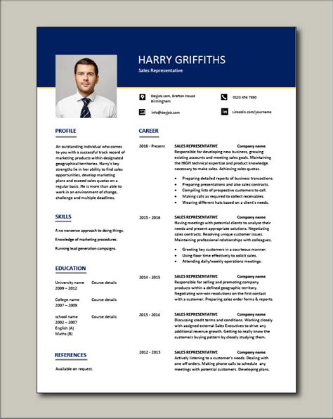 Building an attractive cv helps in increasing your chances of getting the job. Sales representative resume, selling, sample, example, accounts, clients, campaigns, job description