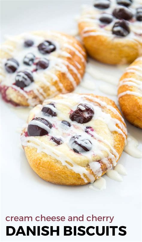 Dessert with strawberries, whipped cream and biscuit. Cream Cheese and Cherry Danish Biscuits | Recipe | Dessert recipes, Delicious desserts, Danish ...