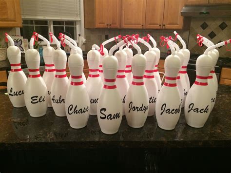 Party Favors For Bowling Birthday Party Add Vinyl To Bowling Pin Water