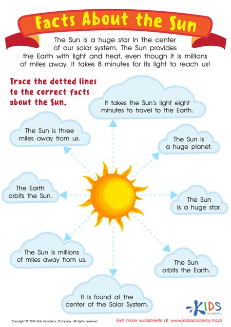 Facts About The Sun Worksheet Free Printable Pdf For Children