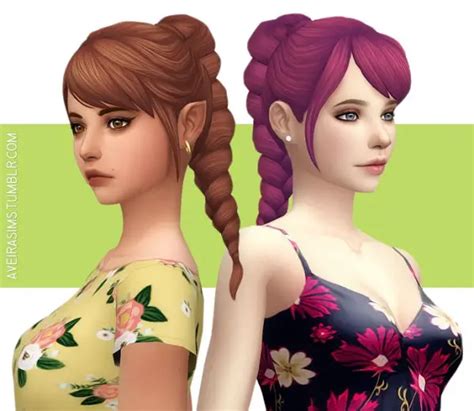 Aveira Sims 4 Leela Hair V3 Hair Recolored Sims 4 Hairs
