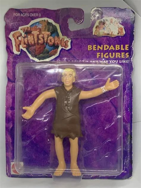 Vintage Flintstones Barney Rubble Bendable Figure Mattel 1993 Pkg Wear