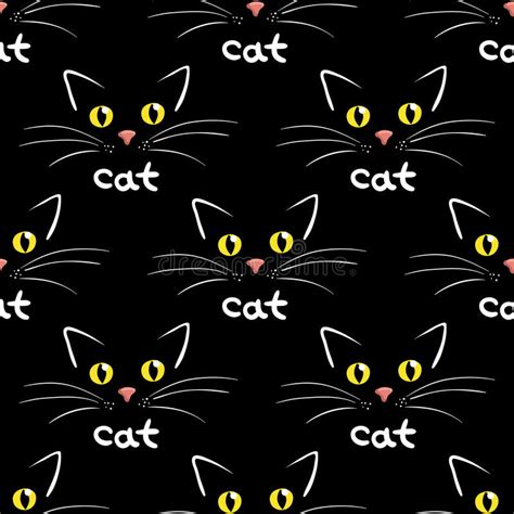 Download 64,839 cat face stock illustrations, vectors & clipart for free or amazingly low rates! Cat Face On Black Seamless Background Vector Illustration Stock Vector - Illustration of look ...