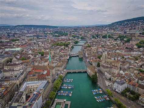 Amazing Aerial View Over The City Of Zurich In Switzerland Photograph