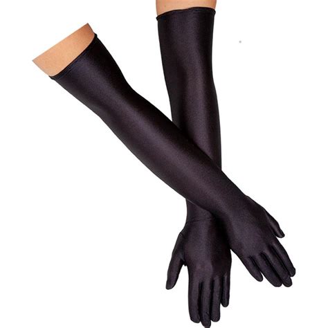 Ladys Cm Over The Elbow Gloves Black Wkd Ac Wicked