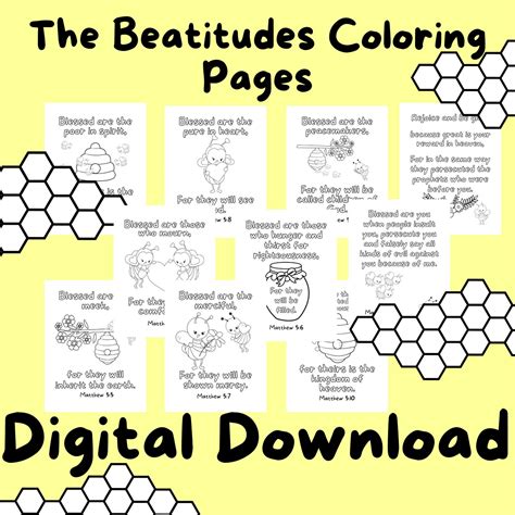 The Beatitudes Coloring Pages Bible Coloring Pages Bible Etsy