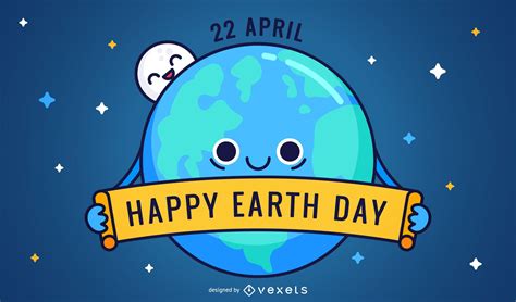 Friednly Happy Earth Day Cartoon Vector Download