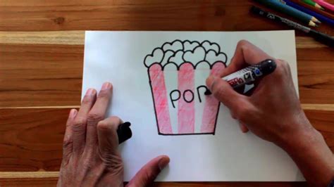 Learn how to doodle at iq doodle school: How To Draw Popcorn step by step - YouTube
