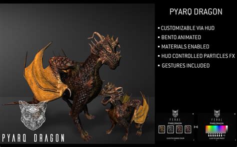 Second Life Marketplace Feral Pyarq Dragon