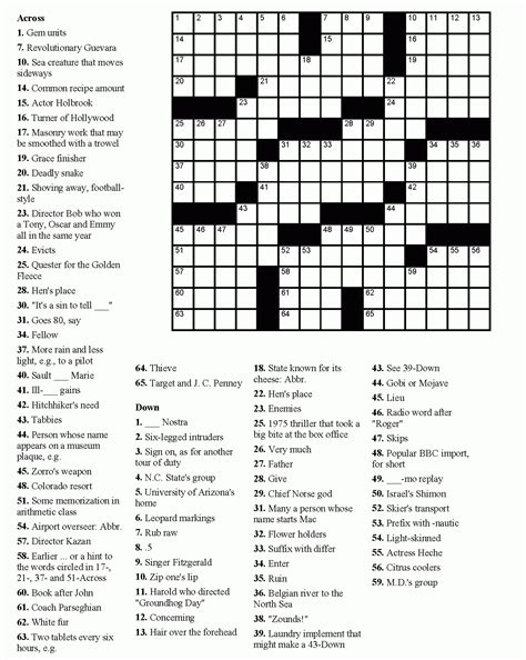 Usa Today Printable Crosswords Customize And Print