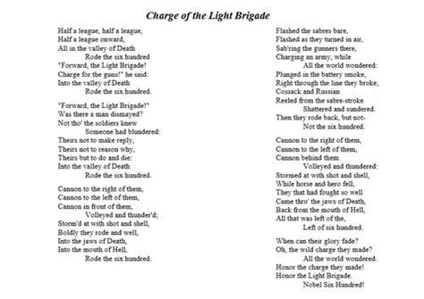 The total number of lines in each stanza varies. The Charge of the Light Brigade Bundle by - UK Teaching ...